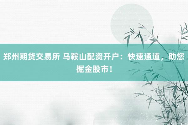 郑州期货交易所 马鞍山配资开户：快速通道，助您掘金股市！